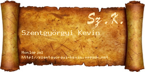 Szentgyörgyi Kevin névjegykártya