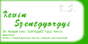 kevin szentgyorgyi business card